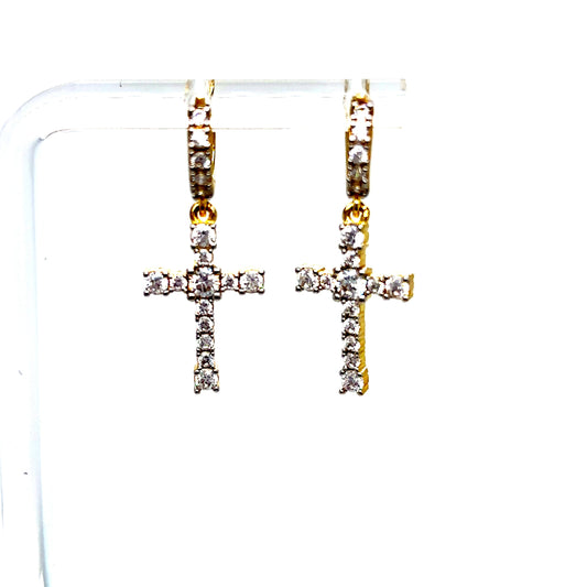 925 S.S. GP CZ Cross Hoops