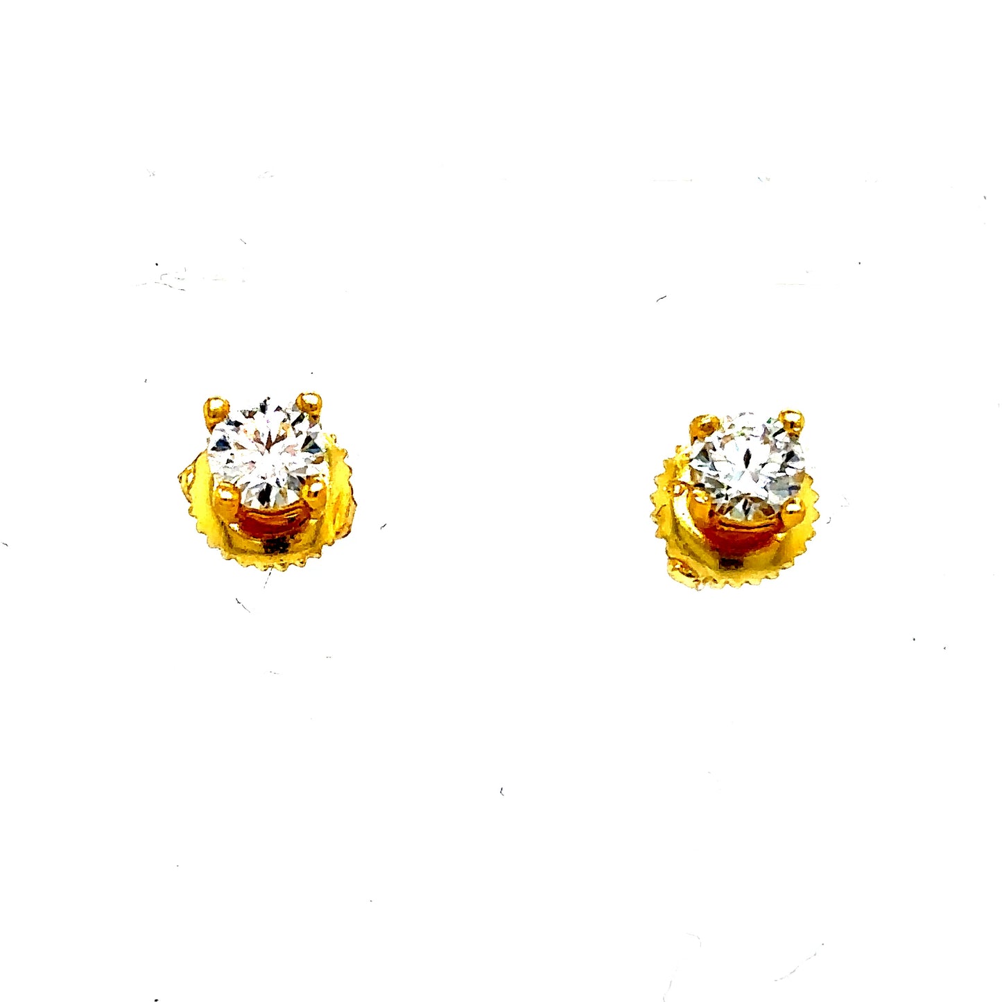 925 S.S. GP VVS Moissanite Solitaire Earrings