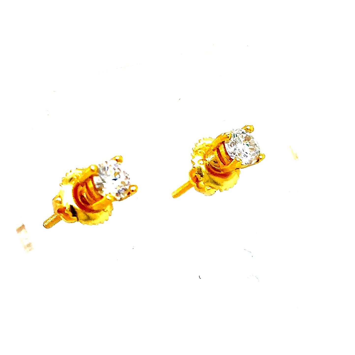 925 S.S. GP VVS Moissanite Solitaire Earrings