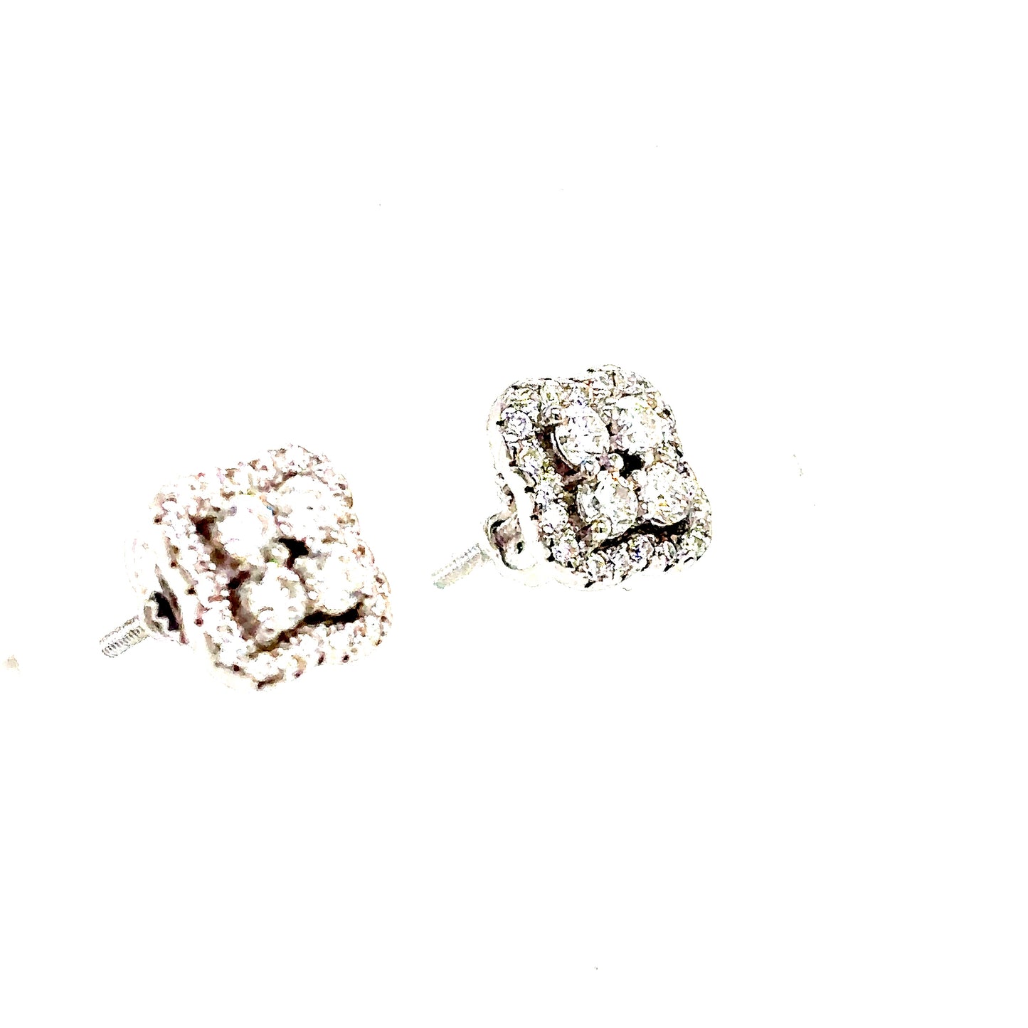925 S.S. VVS Moissanite Squared Earrings
