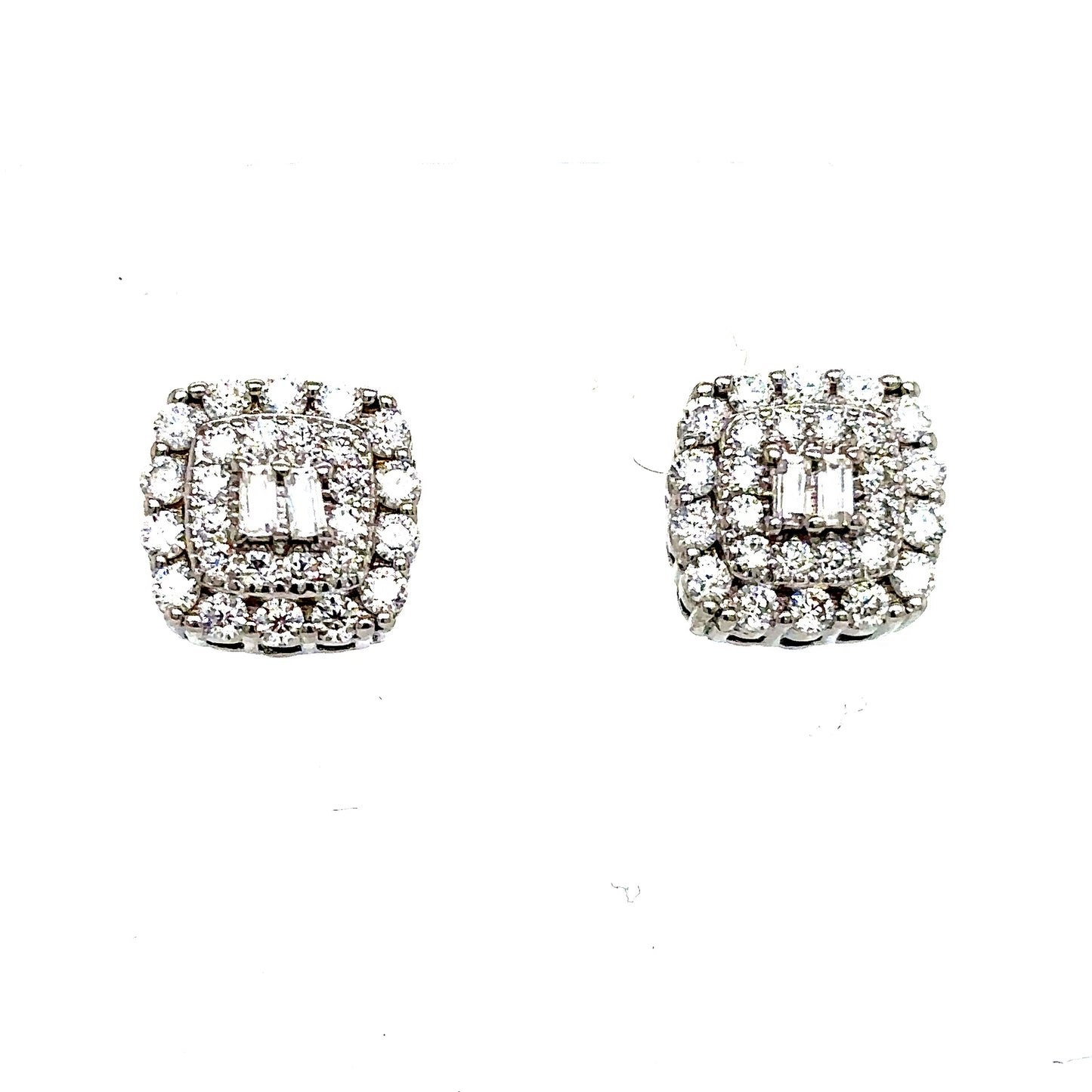 925 S.S. VVS Moissanite Square Earrings
