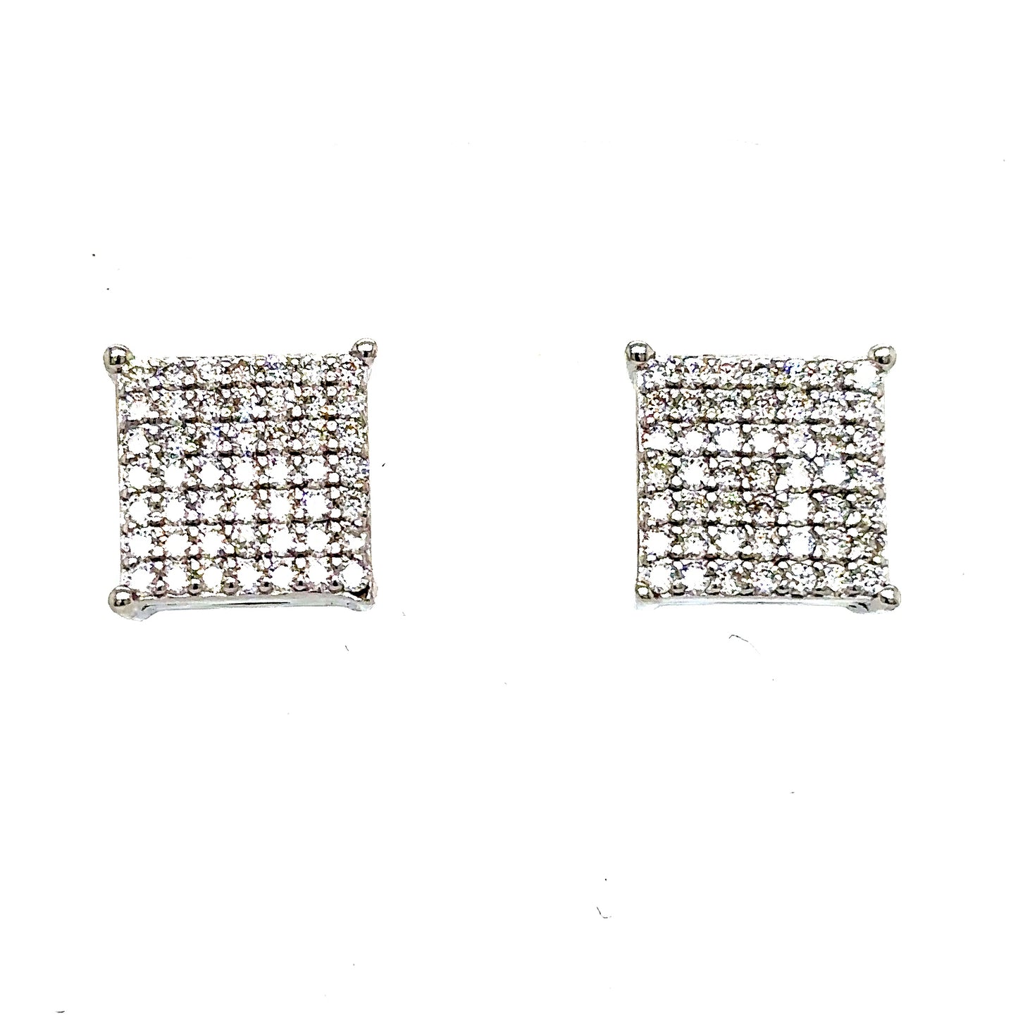 925 S.S. VVS Moissanite Square Earrings