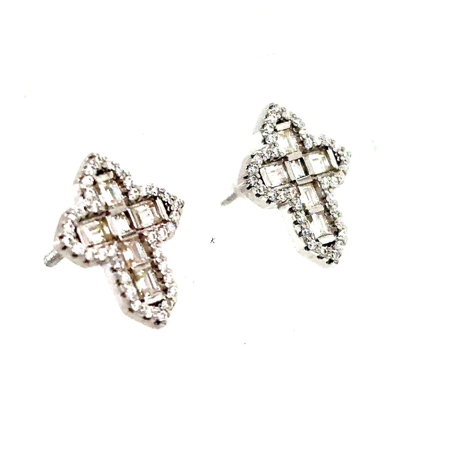 925 S.S. VVS Moissanite Cross Earrings