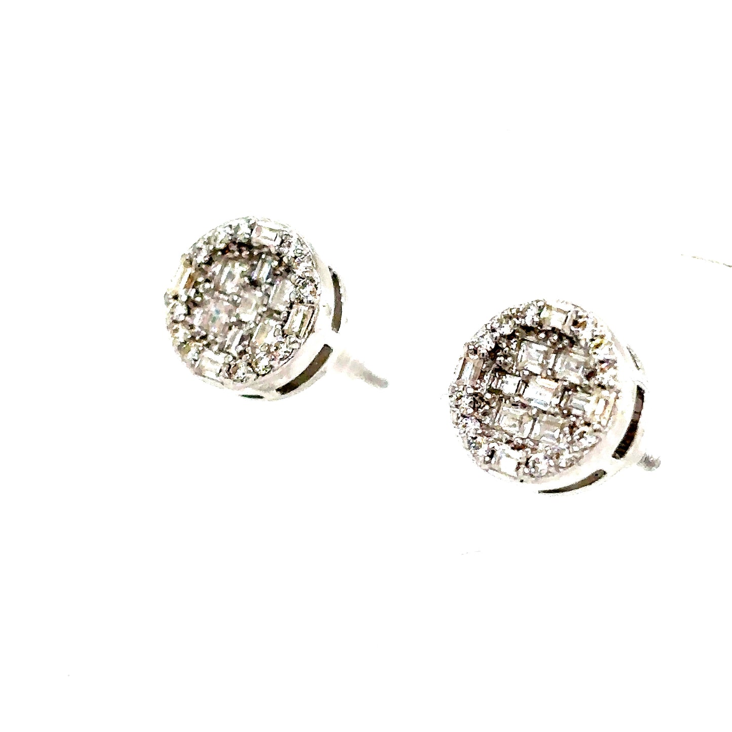 925 S.S. VVS Moissanite Round Earrings