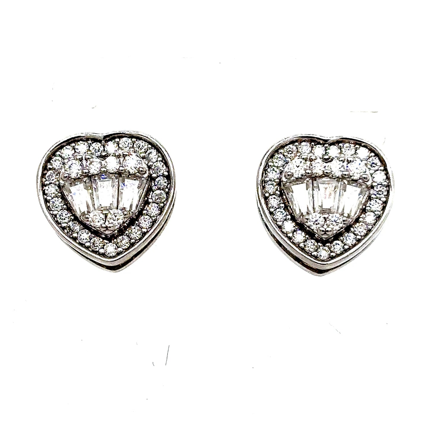 925 S.S. VVS Moissanite Heart Earrings