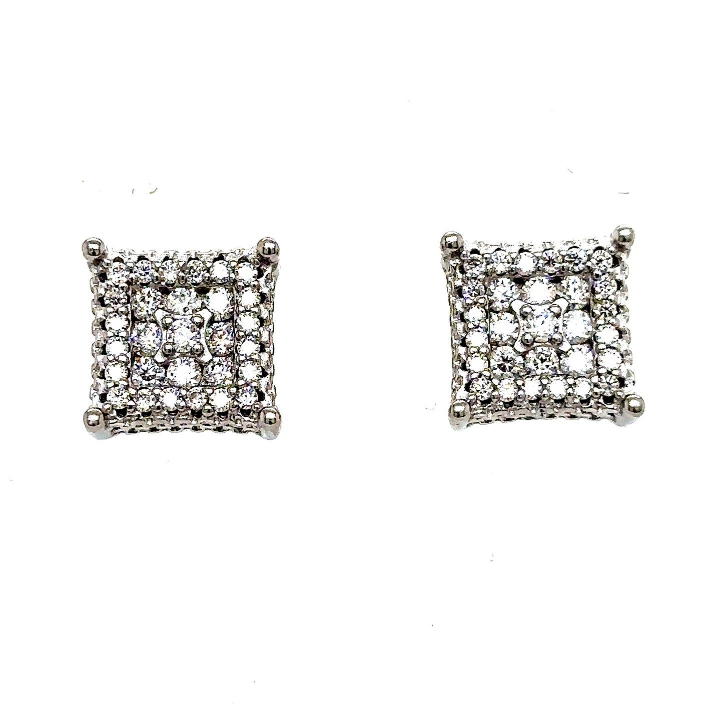 925 S.S. VVS Moissanite Square Trim Earrings