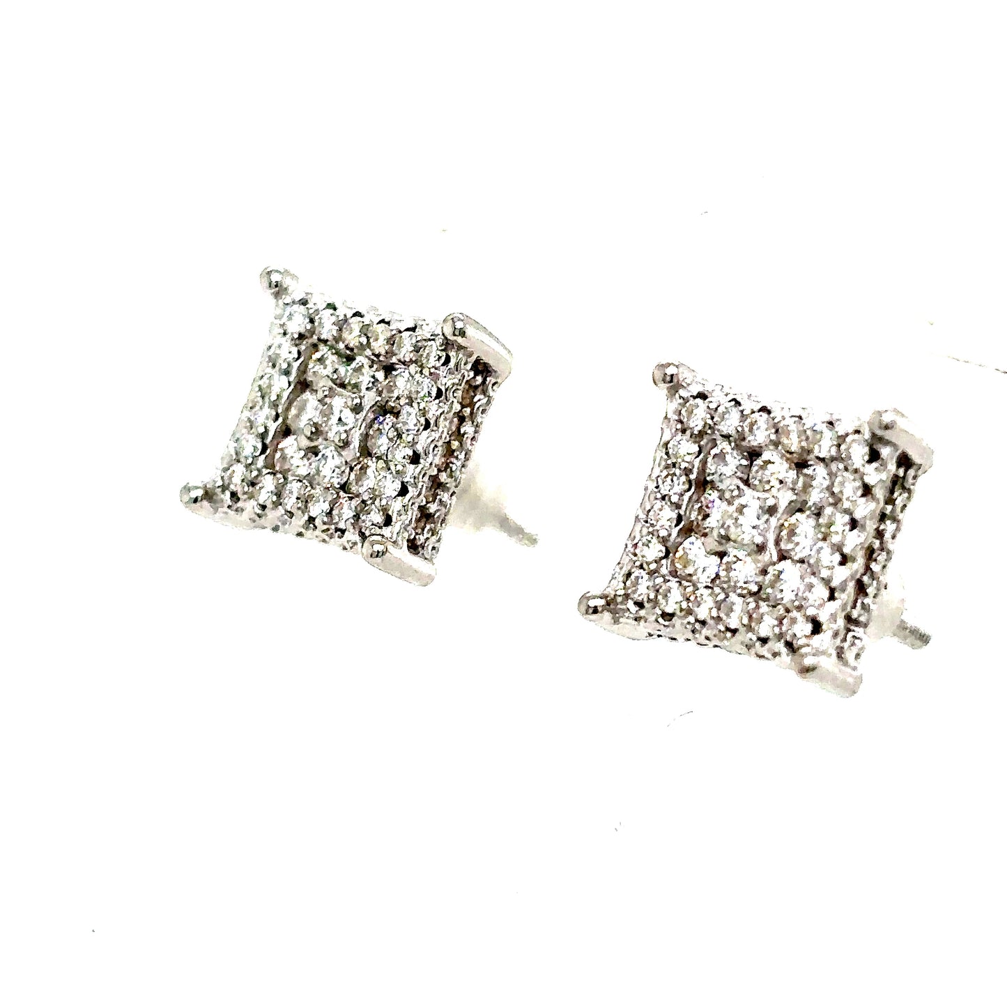 925 S.S. VVS Moissanite Square Trim Earrings