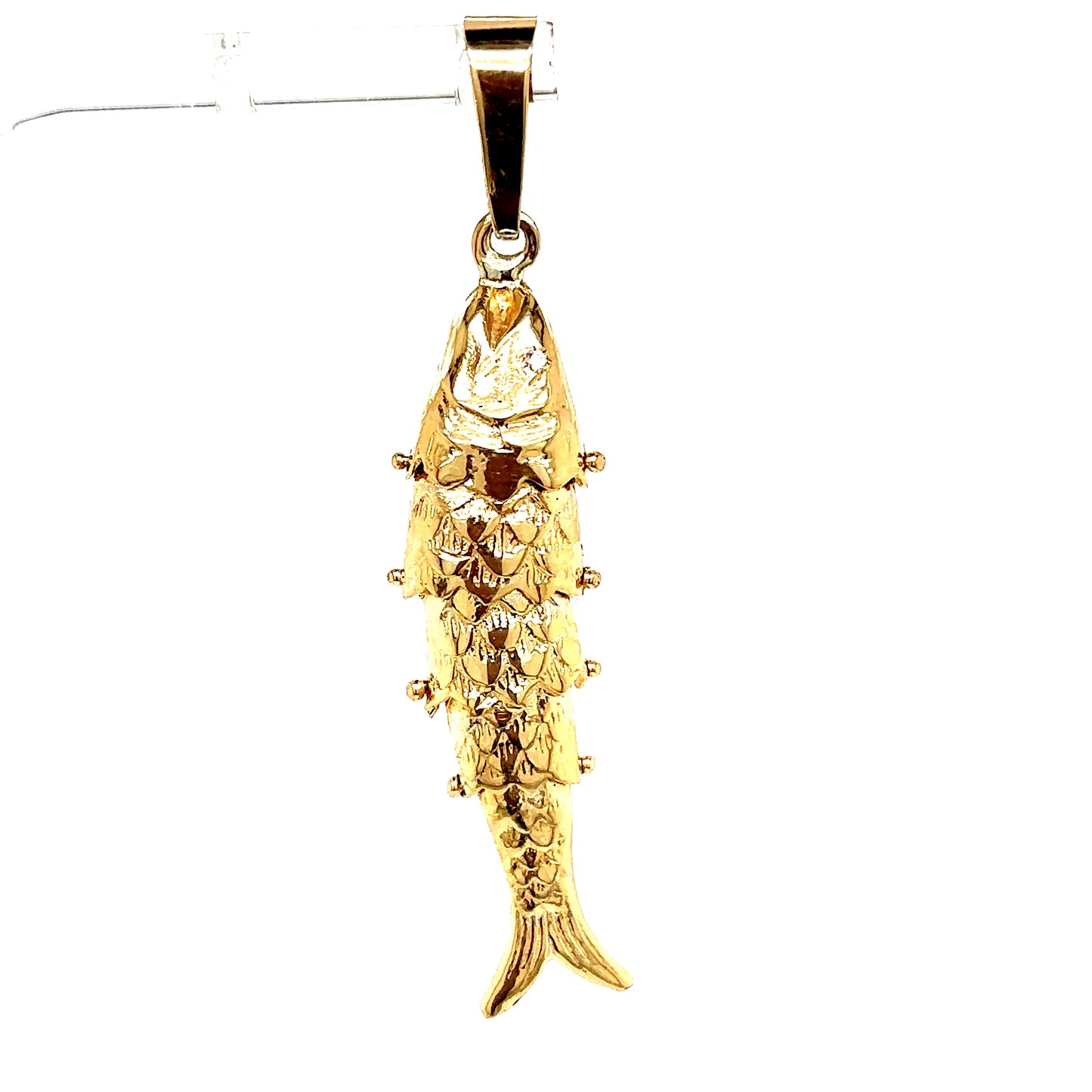 14k Yellow Gold 3D Fish Pendant