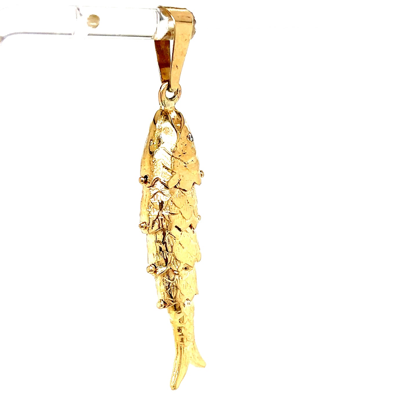14k Yellow Gold 3D Fish Pendant