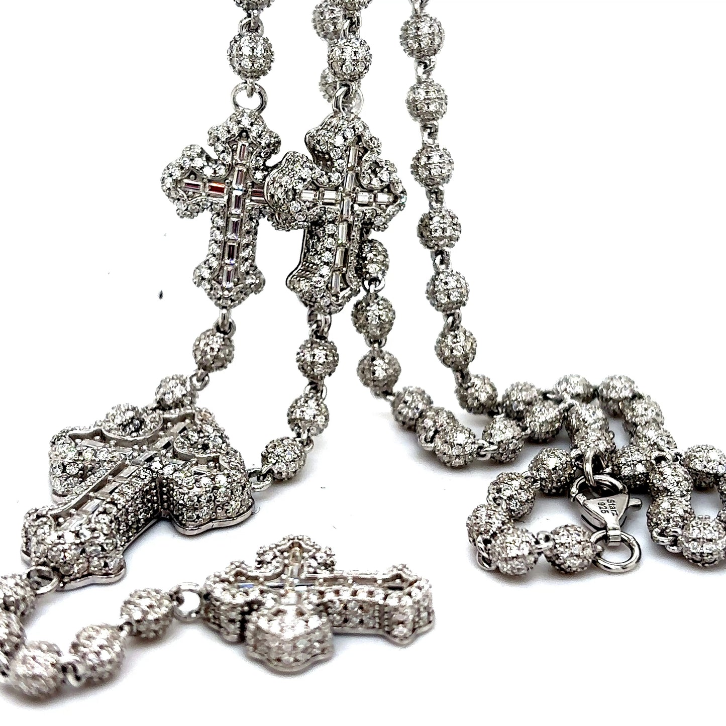 925 S.S. VVS Moissanite Rosary Chain