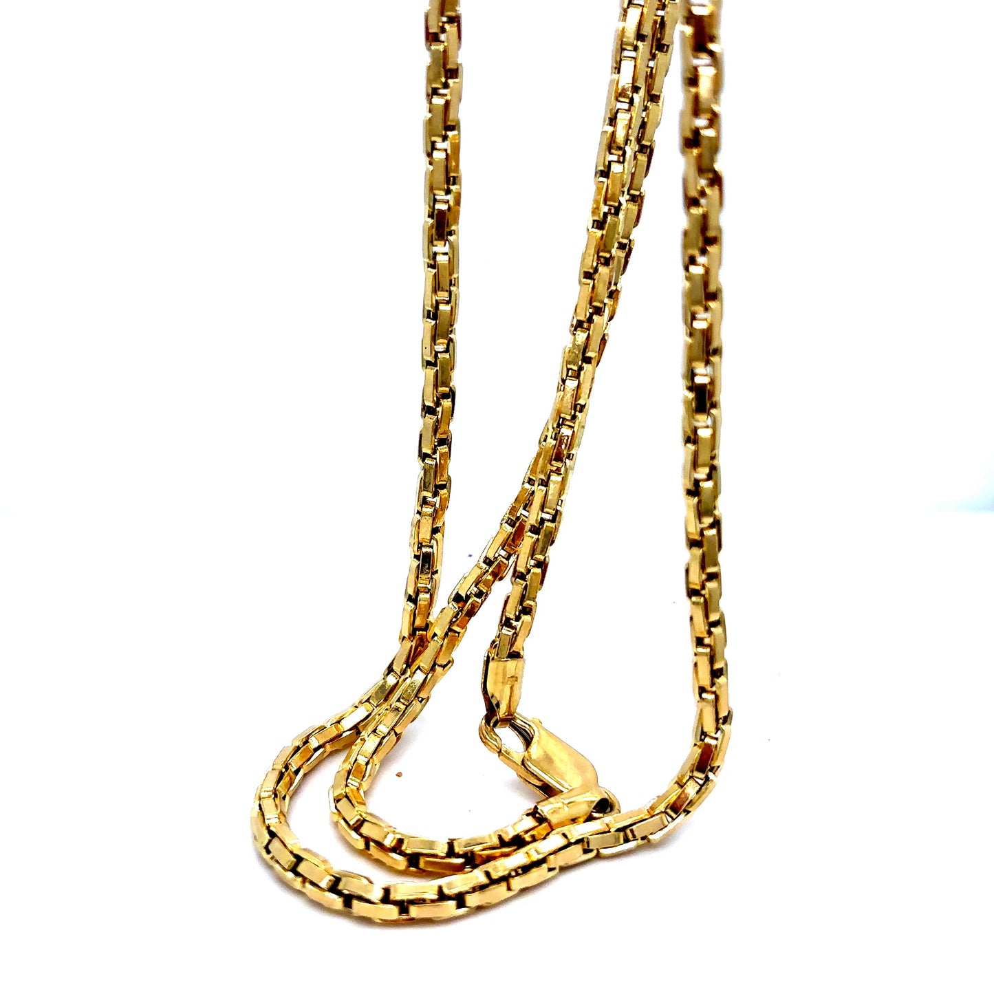 14k Yellow Gold Elongated Box Chain