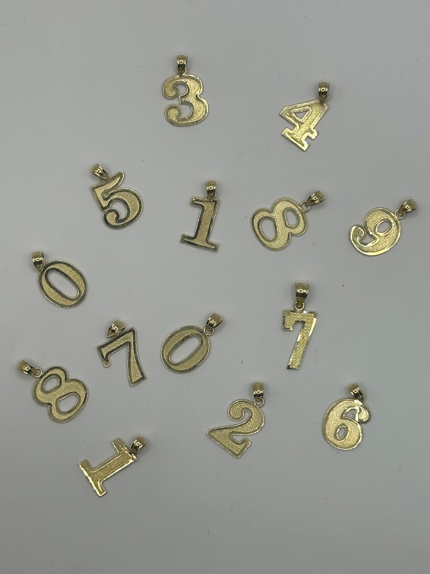 10k Gold Number Pendants