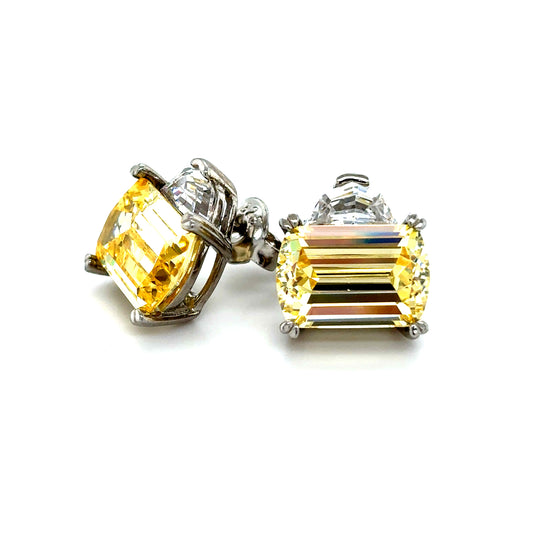 925 S.S. Yellow Swarovski Crystal Earrings