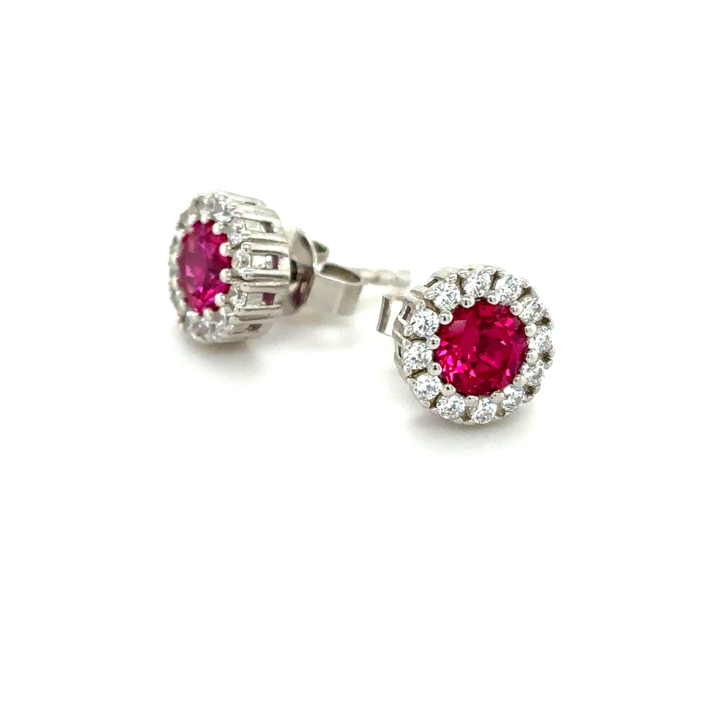 925 S.S. Ruby Swarovski Crystal Earrings