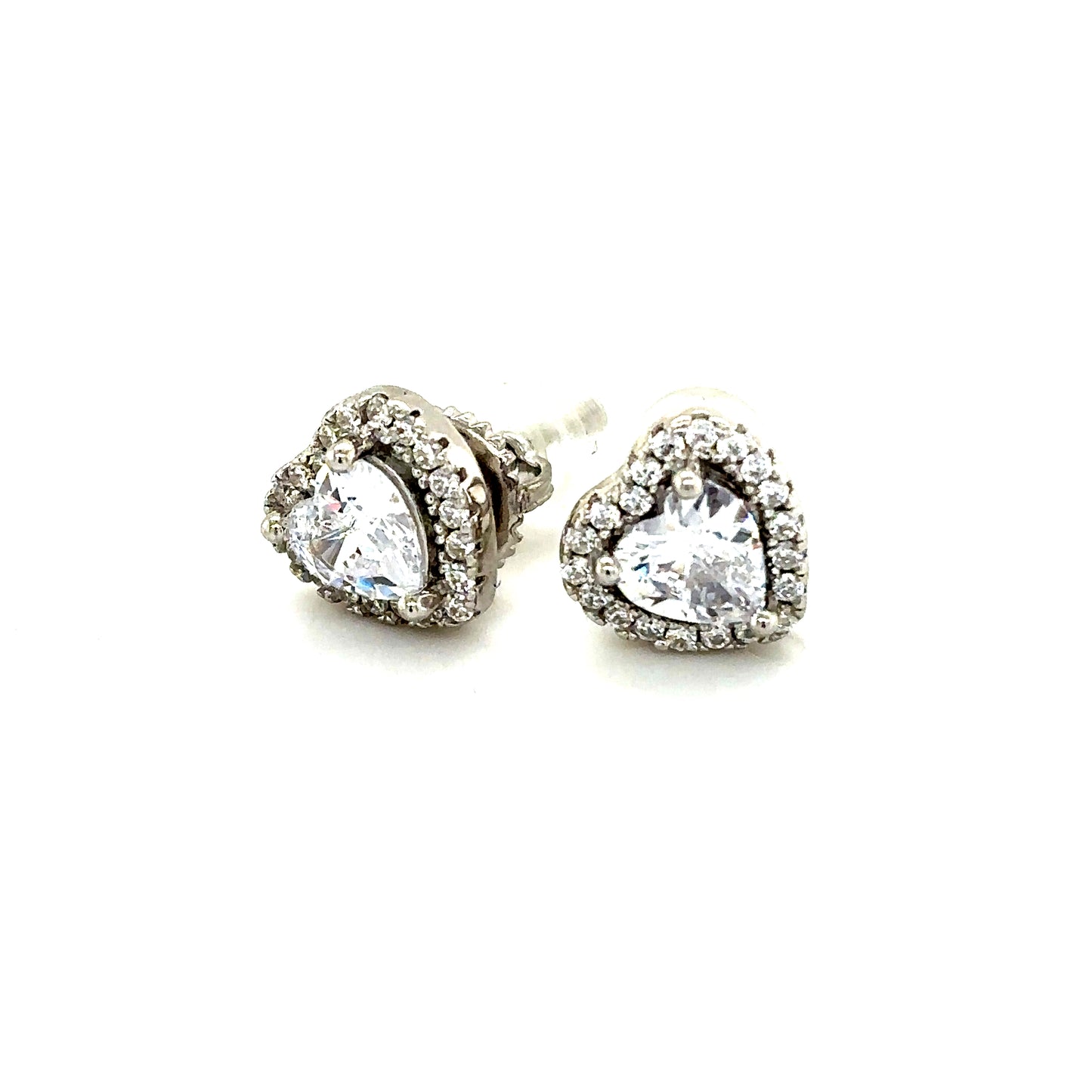 925 S.S. CZ Stone Heart Earrings