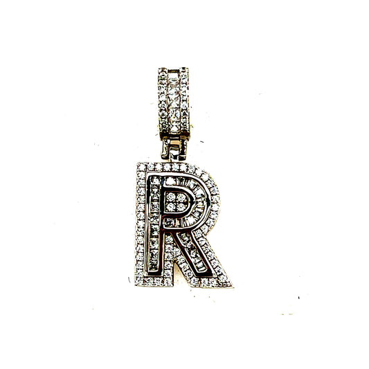 925 S.S. CZ Stone Letter R Pendant