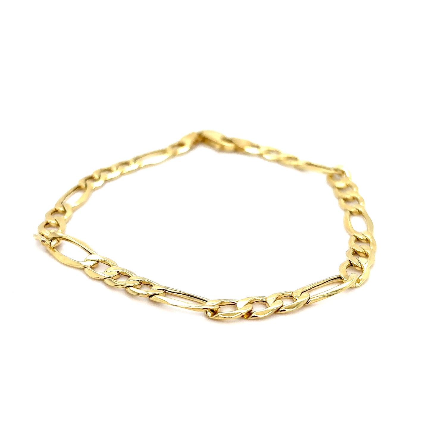 10k Gold Semi-Solid Figaro Bracelet