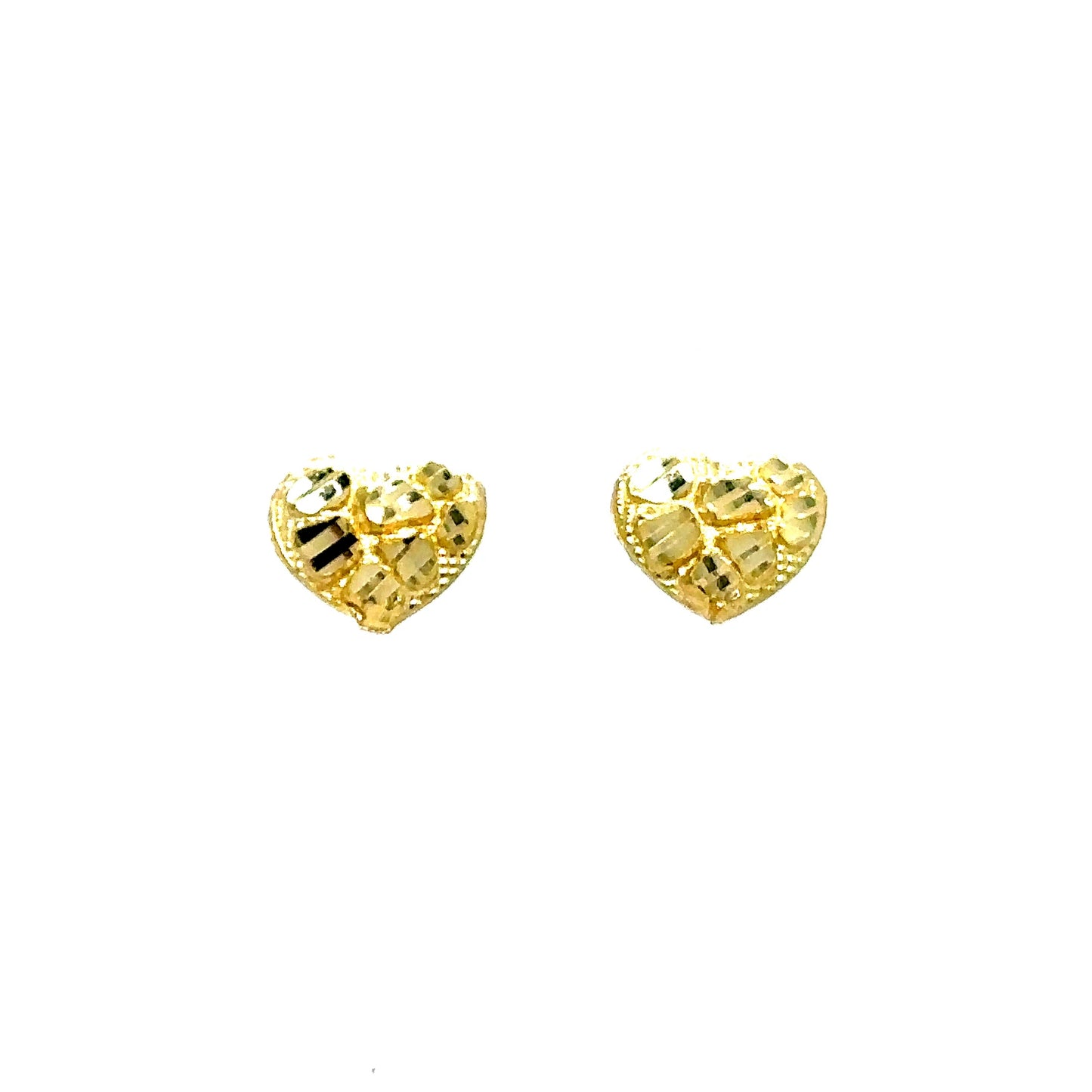 10k Gold Heart Nugget Earrings