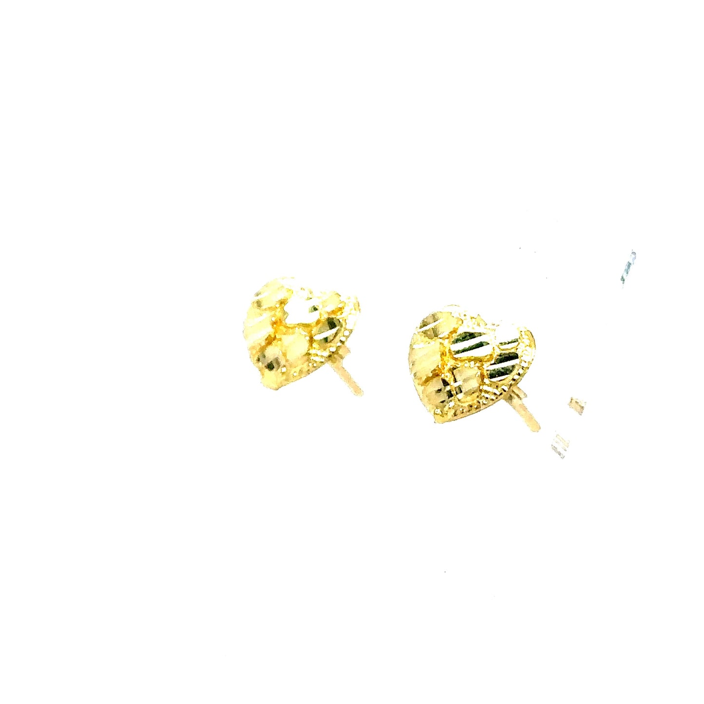 10k Gold Heart Nugget Earrings