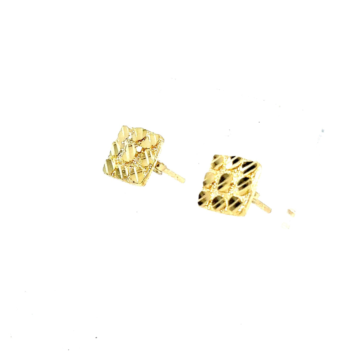 10k Gold Square Nugget Earrings