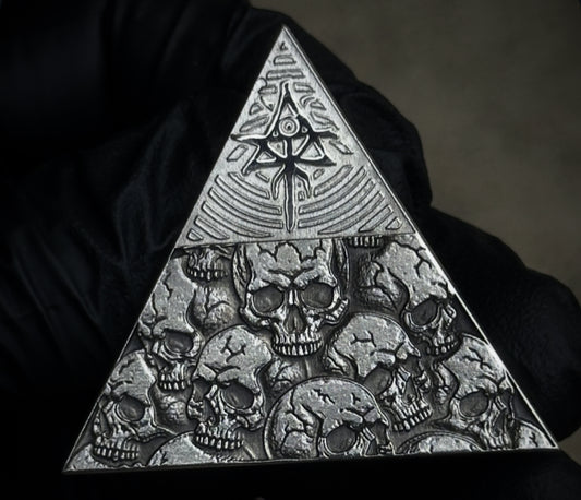 Pyramid Of Skulls silver pendant