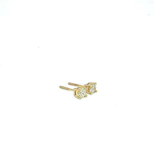 14k Gold Diamond Solitaire earrings