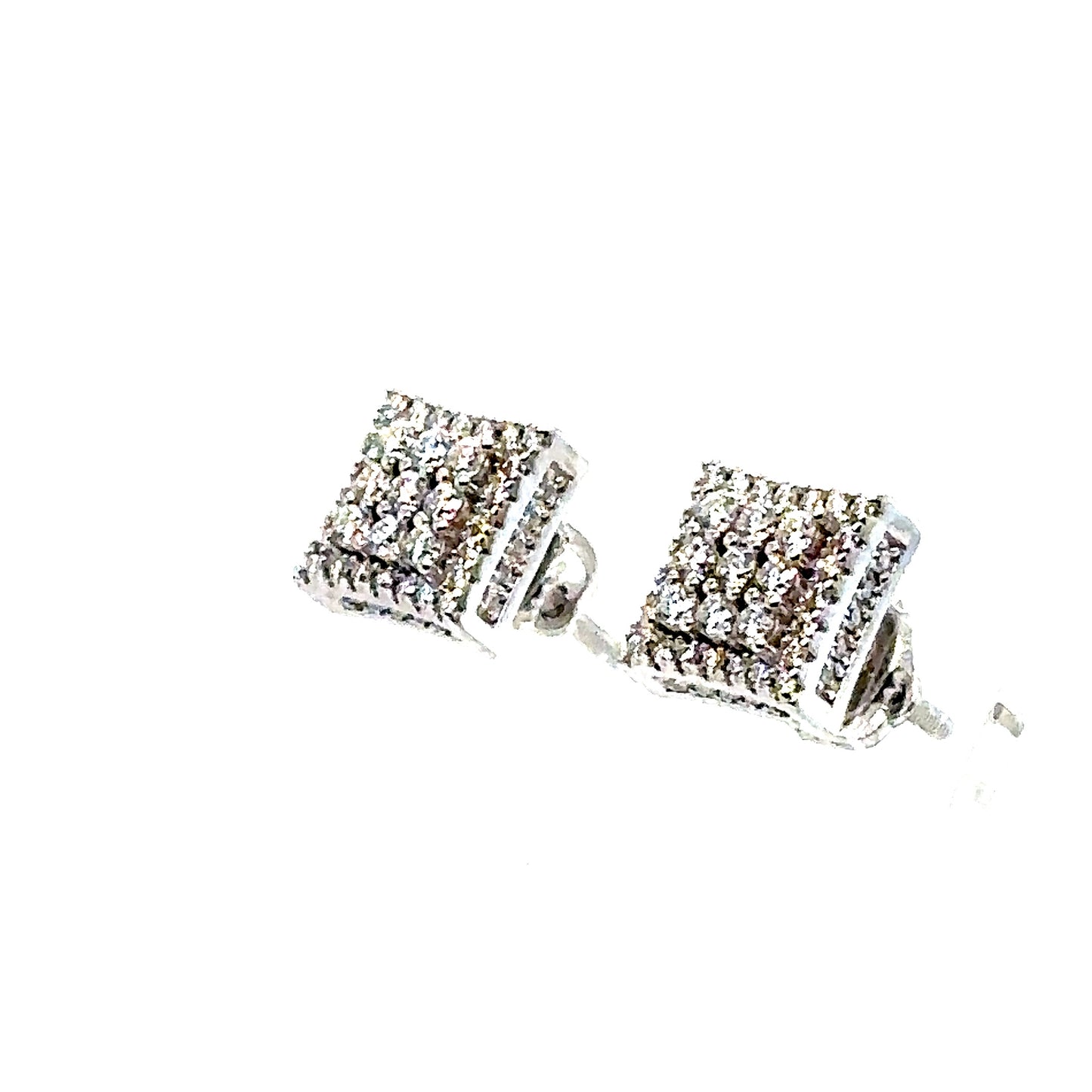 925 S.S. VVS Moissanite Square Earrings