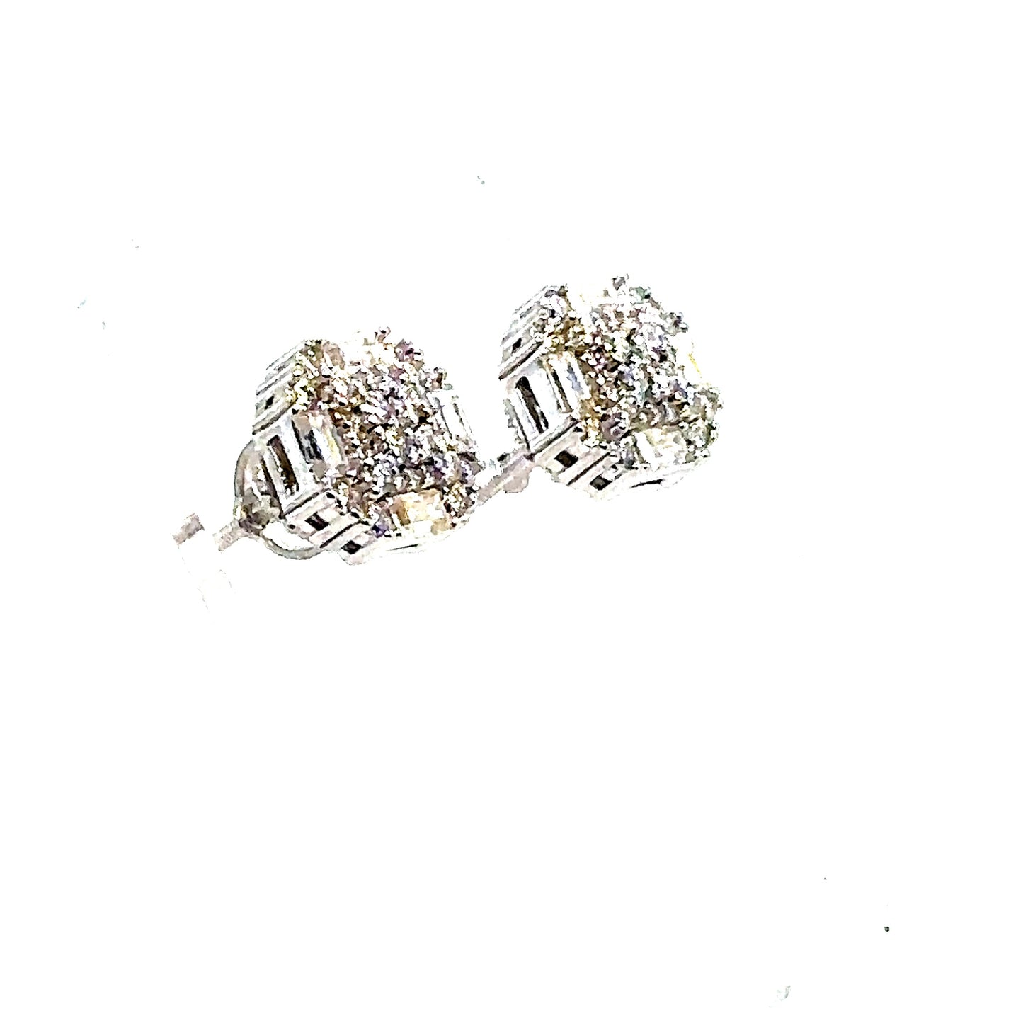 925 S.S. VVS Moissanite Baguette Earrings