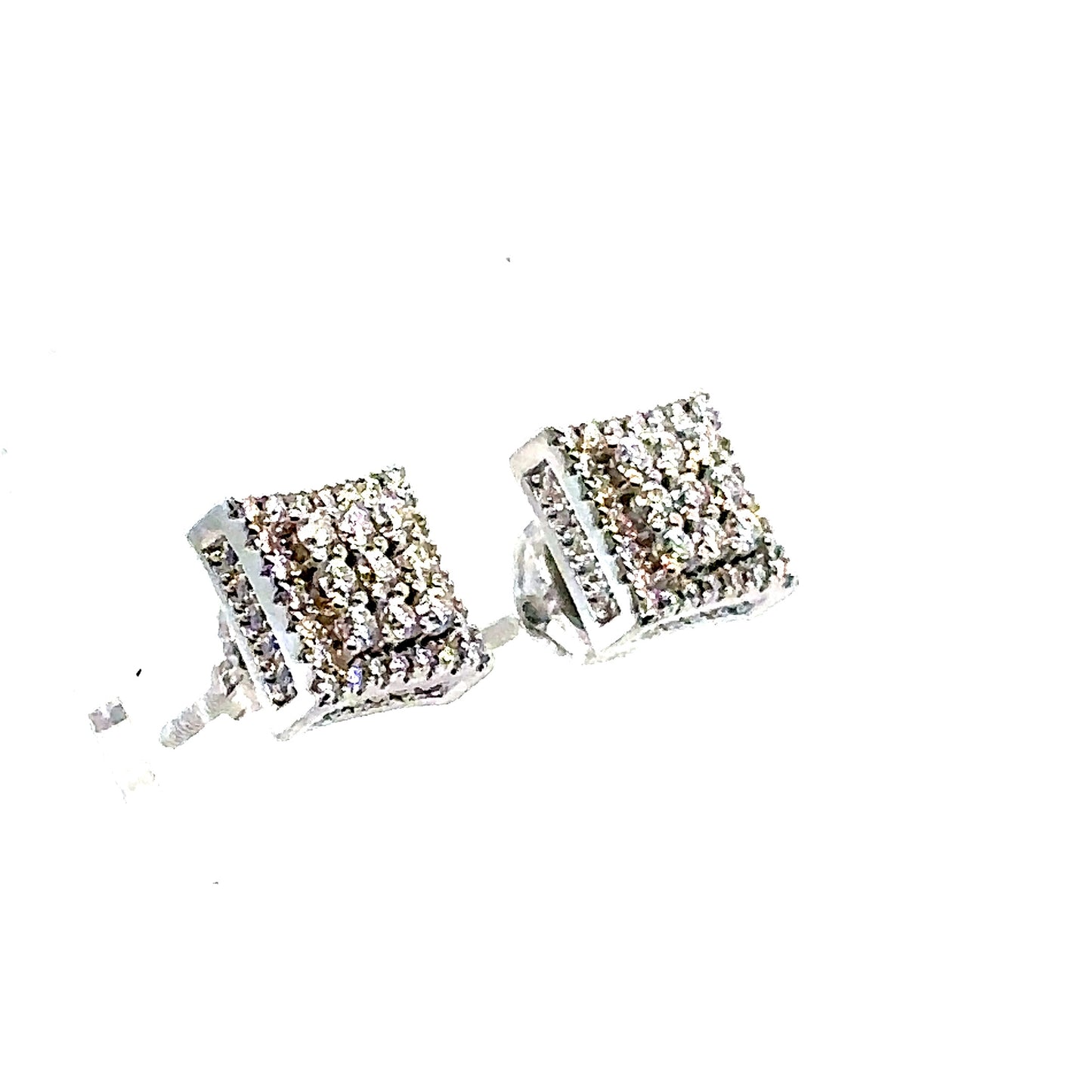 925 S.S. VVS Moissanite Square Earrings