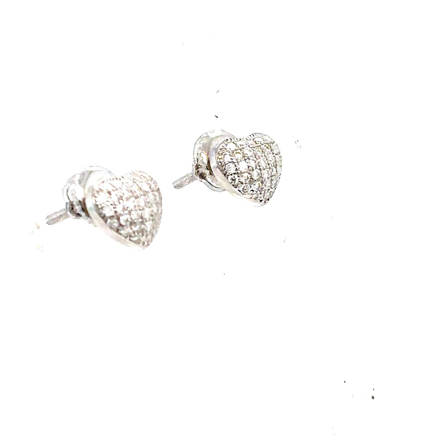 925 S.S. VVS Moissanite 3D Dome Heart Earrings