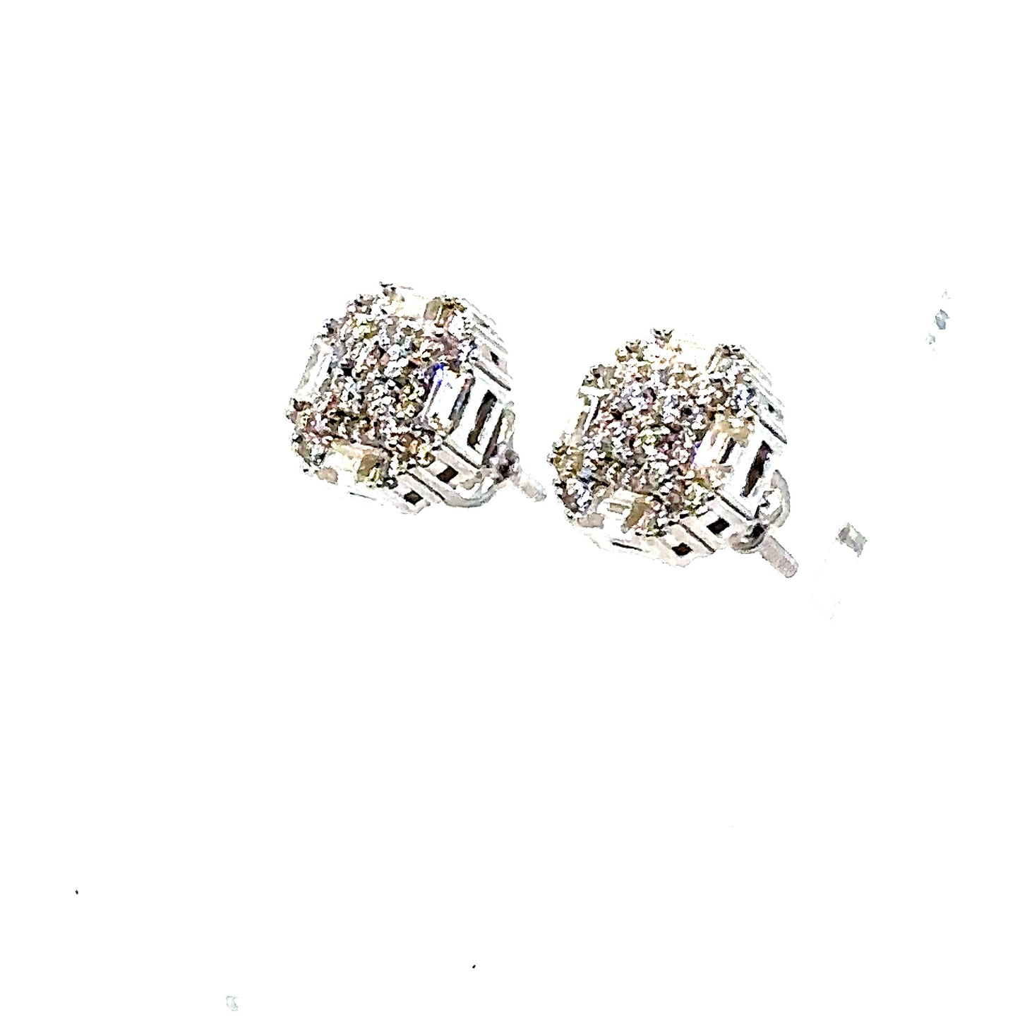 925 S.S. VVS Moissanite Baguette Earrings