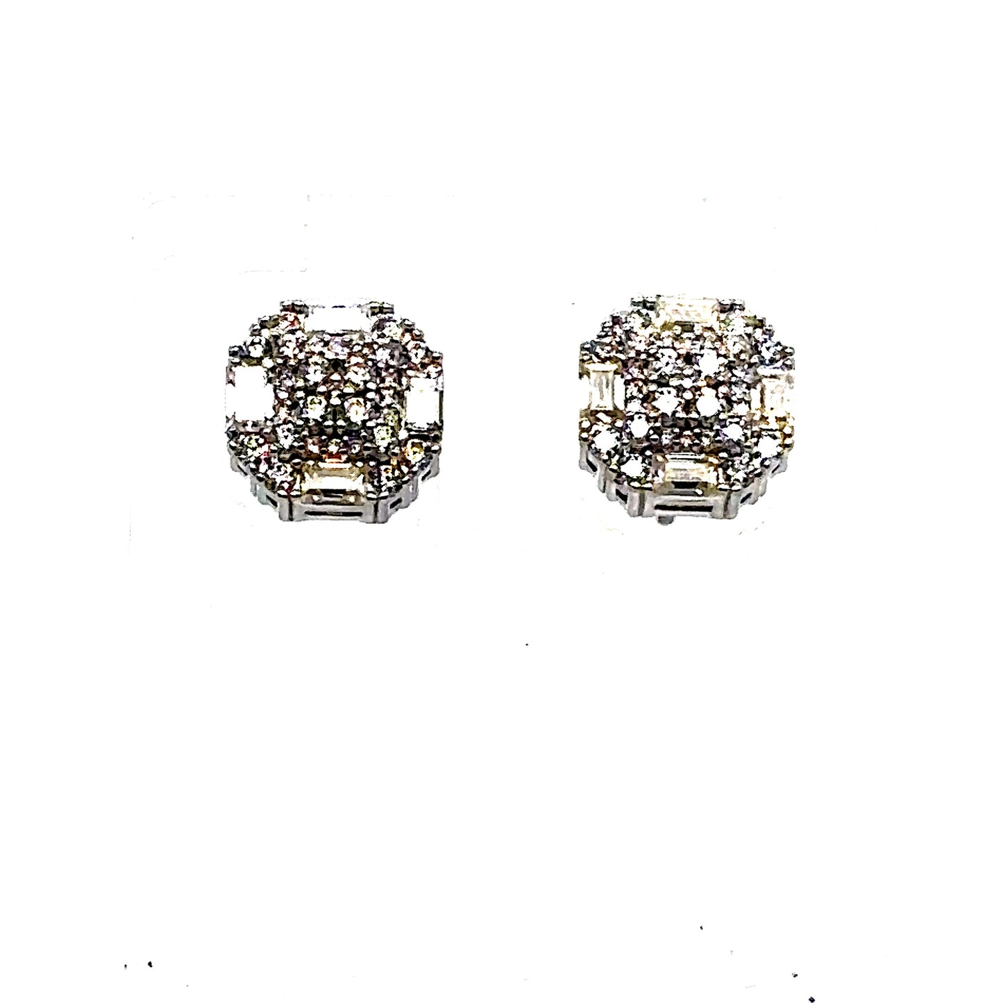 925 S.S. VVS Moissanite Baguette Earrings