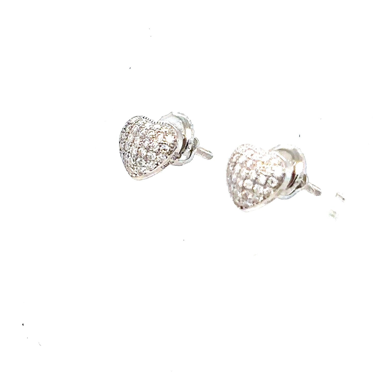 925 S.S. VVS Moissanite 3D Dome Heart Earrings