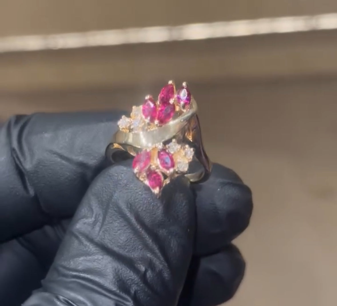 14k gold ruby/diamond ring