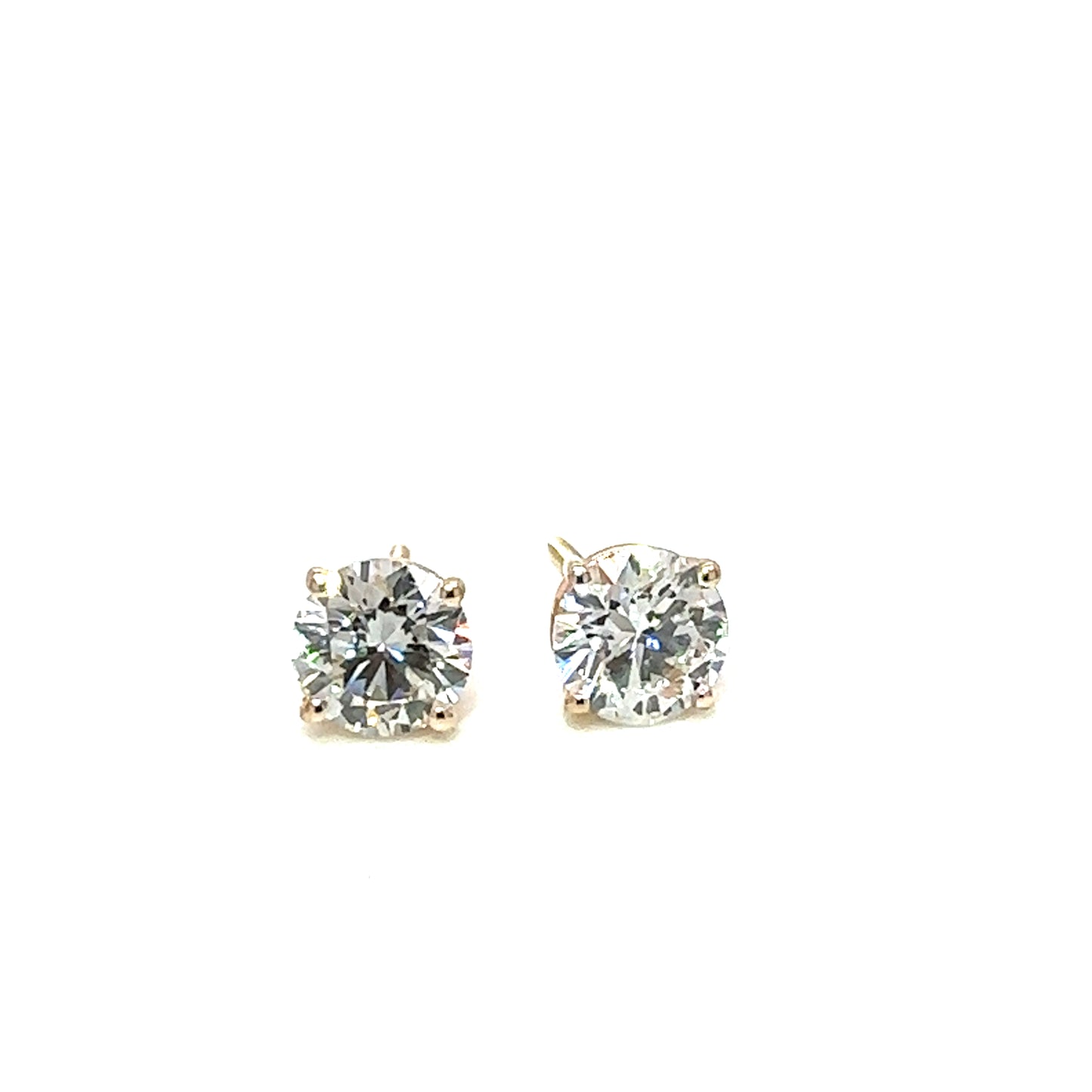 14k Gold Lab Diamond Solitaire Earrings