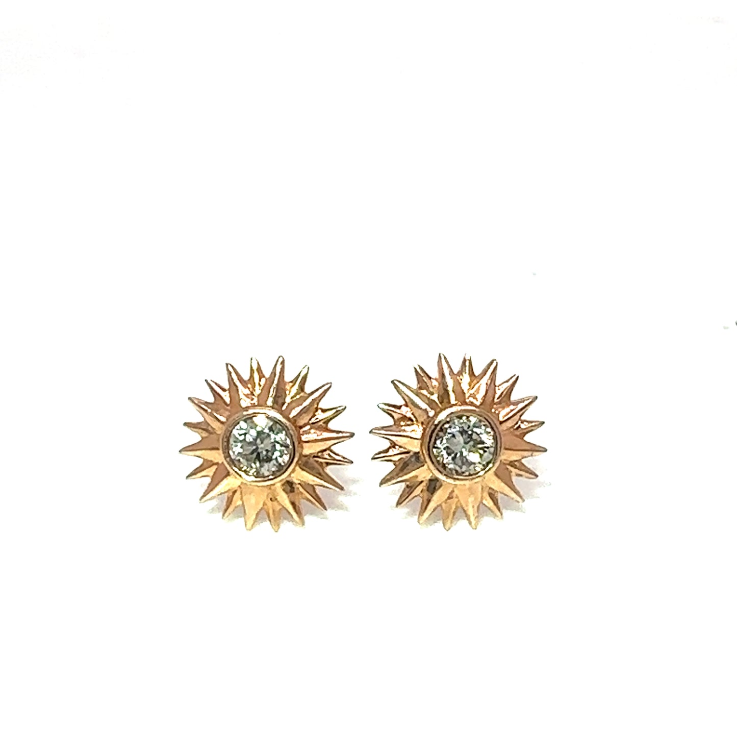 14k Gold VS Diamond Starburst Earrings