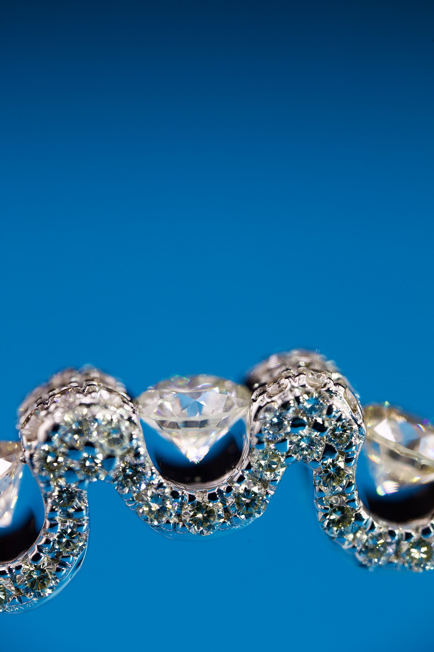 10k White Gold Diamond Floating Eternity Band Sz.8