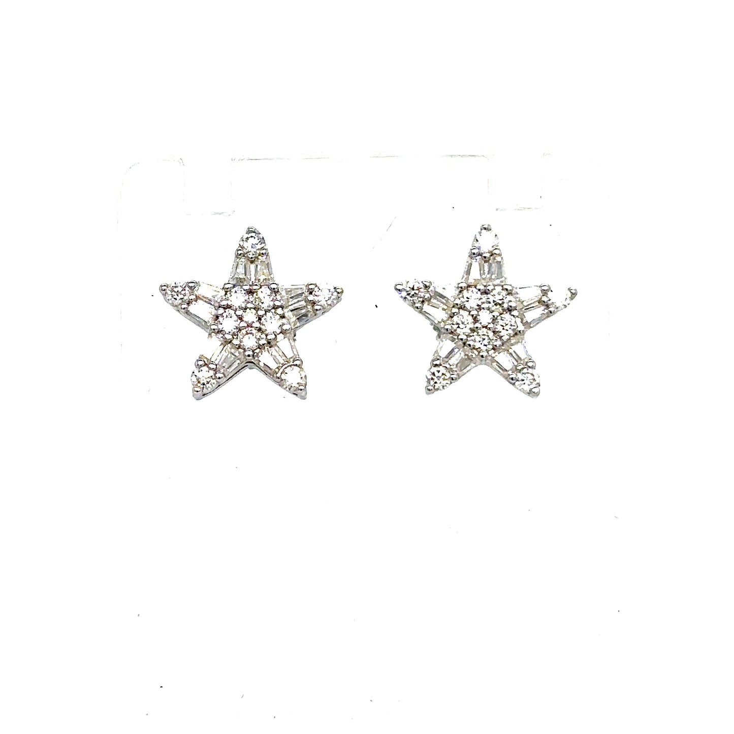 925 S.S. Star Moissanite Earrings