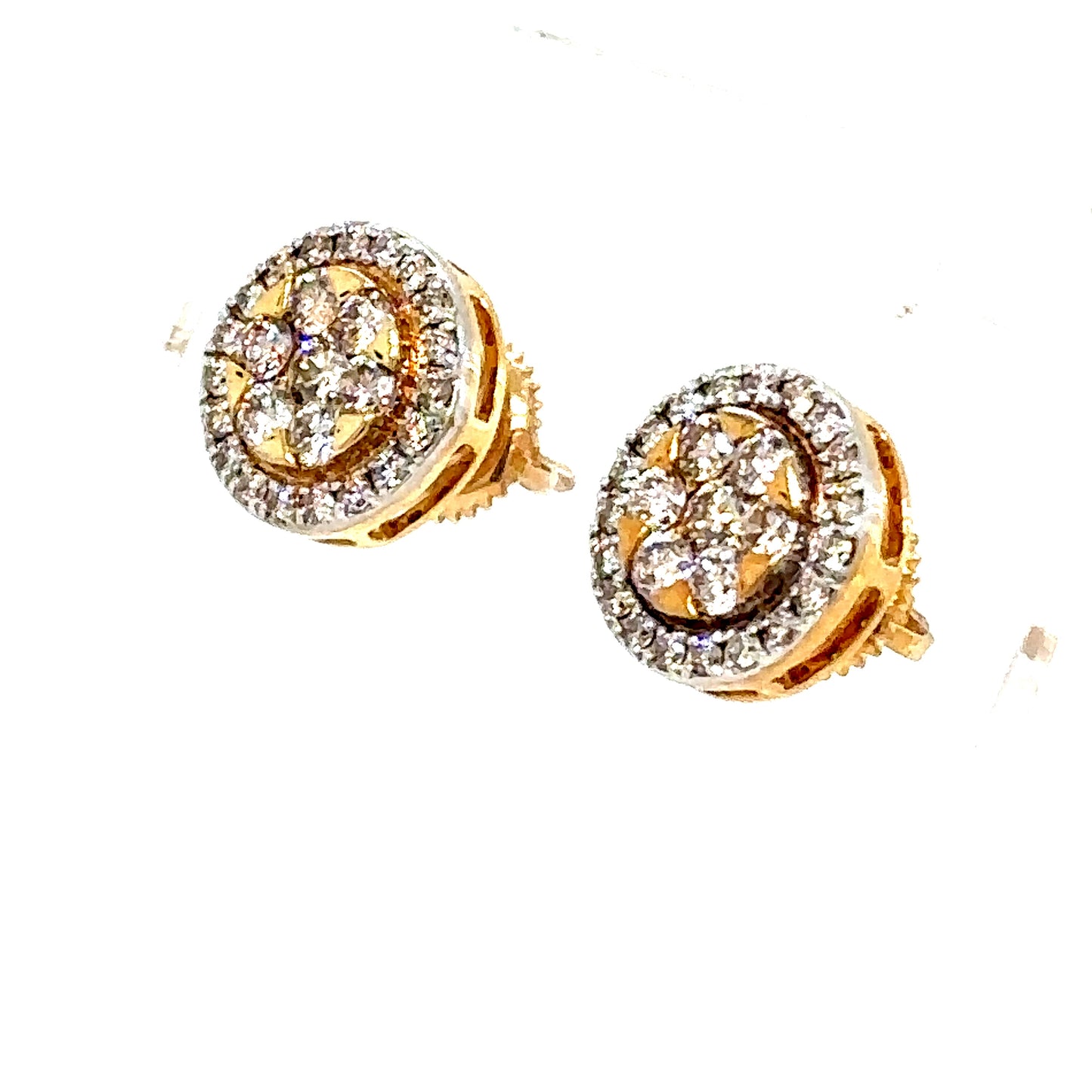 10k Gold Round VS Diamond Earrings