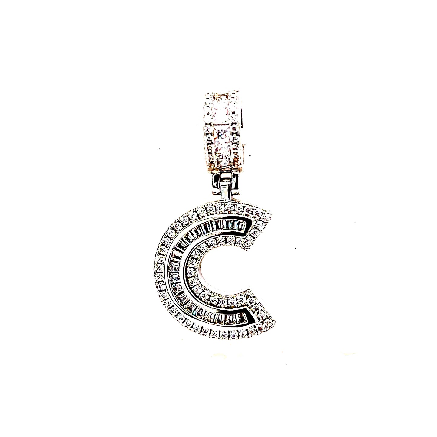 925 S.S. CZ Stone Letter C Pendant