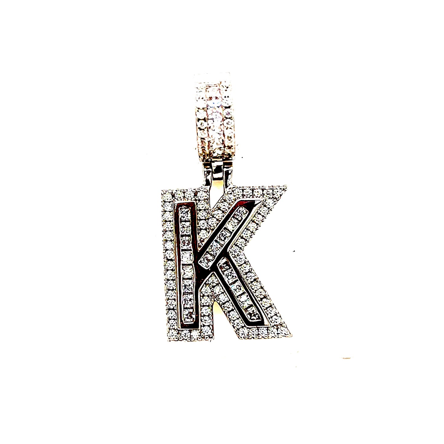 925 S.S. CZ Stone Letter K Pendant