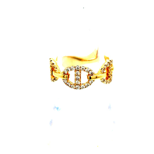 14k Gold Diamond Designer Style Band Ring