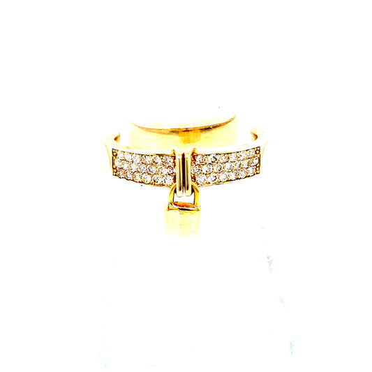 14k Gold Diamond Lock Ring