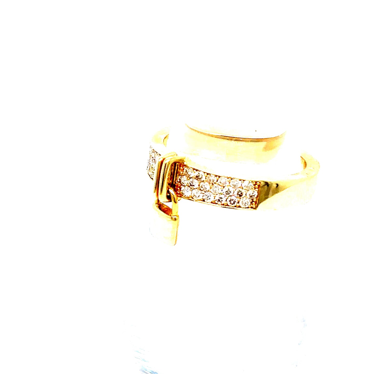 14k Gold Diamond Lock Ring