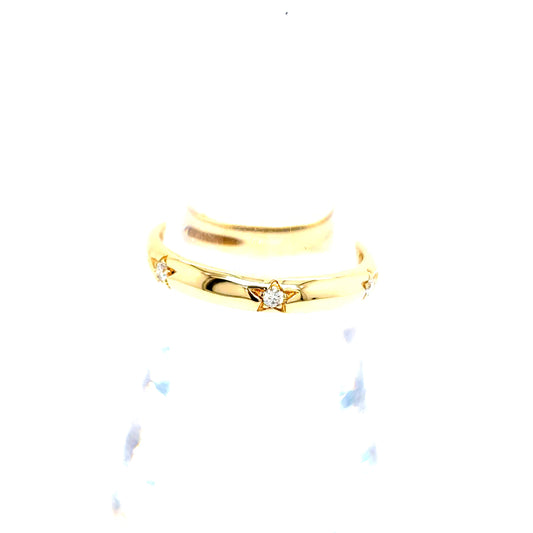 14k Gold Star Band Ring