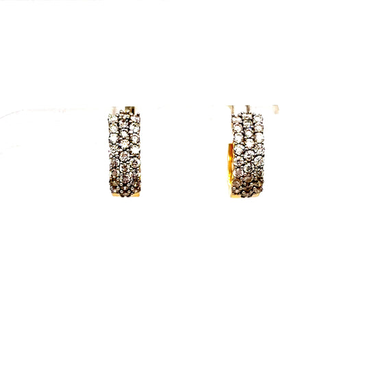14k Gold Small VS Diamond Hoop Earrings