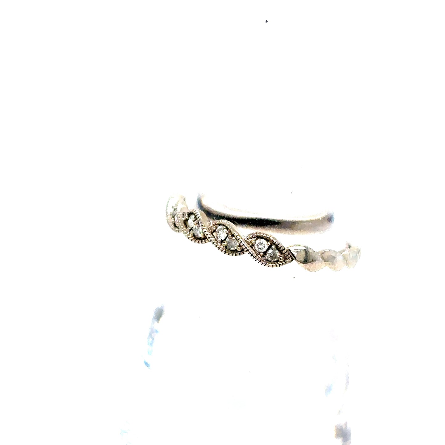 10k White Gold Diamond Band Ring