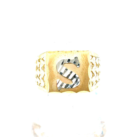 10k Gold Letter S Ring