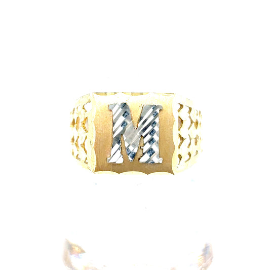 10k Gold Letter M Ring