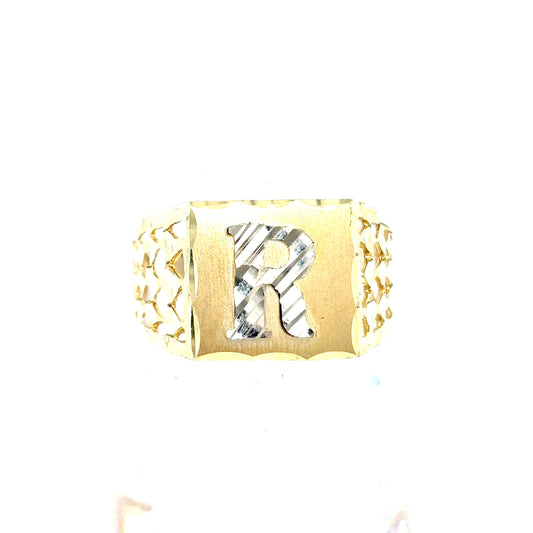 10k Gold Letter R Ring